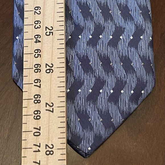 Vintage Linea Uomo Blue Hand Made 100% Silk Men’s Neck Tie Made In Italy - Picture 5 of 9